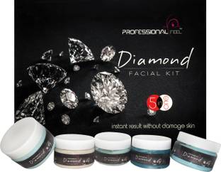 प्रोफेशनल फील स्किन सफेदनिंग फेशियल किट, सभी उम्र के लिए उपयुक्त, यूनिसेक्स फेयरनेस के लिए, बेस्ट इन-स्टेट ग्लो लोटस फेशियल किट एवर इन इंडिया (5 का सेट) 250 g