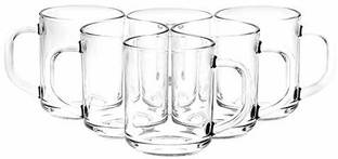 Yera (Pack of 6) Glass Cups and Mugs - 6 Piece, Clear, 250ml Glass Set Water/Juice Glass
