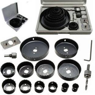 tool trust 16 Pcs Carbon Steel Hole Saw Cutting Tools (19-127mm) Rotary Bit Set
