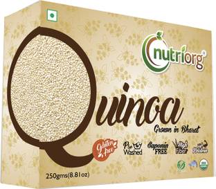 Nutriorg Certified Organic Raw Unroasted White Seeds with High Protein and Fiber- Quinoa