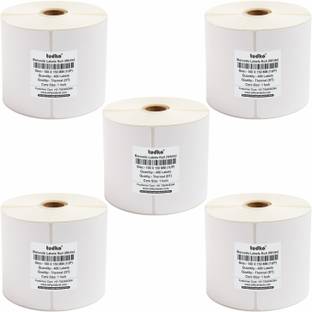tudko 100 X 150 mm, (4" x 6") Thermal Barcode Labels, (DT) 400 Labels In Roll, Print without Ink Ribbon, Set of 5 Roll, Permanent Self Adhesive Paper Label