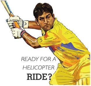 Wallzone 70 cm mahendra singh dhoni Removable Sticker