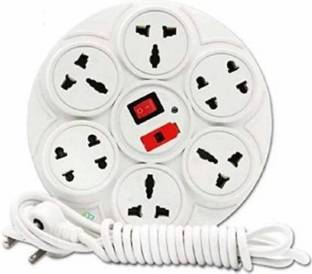 DIGWAY Round 8 Socket 1 Switch Extension Cord Surge Protector-2.0 Meter Cord Length 8  Socket Extension Boards