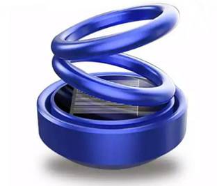 EliteAuto Solar powered Blue Auto-Rotating Dashboard ornament Spinning Double Ring Perfume for car Aromatherapy fragrant Car interior decoration Air Purifier