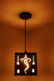 US DZIRE ™ 505 Ganpati Ceiling light wooden lamp shade (With Bulb) Hanging Night Lamp For Home Décor living room office hotel café Restaurant etc. Pendant Lamp Ceiling Lamp
