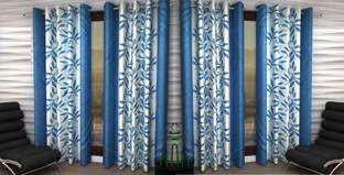 Loof Klapper 214 cm (7 ft) Polyester Semi Transparent Door Curtain (Pack Of 4)