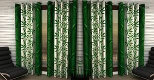 Loof Klapper 214 cm (7 ft) Polyester Semi Transparent Door Curtain (Pack Of 4)