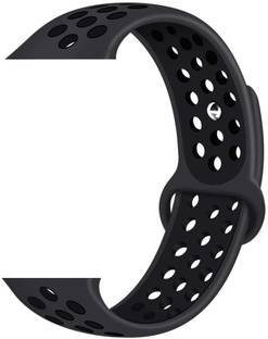 TINGTONG Soft Silicone Sport Strap Band for iWatch 42mm/44mm, Compatible with Watch Series 1/2/3/4/5 T_42/44mm_GreyAndBlackAirHole(Silicon) Smart Watch Strap