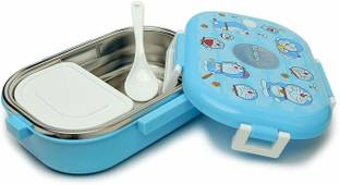stupefying Cartoon Printed Container Lunch Box With Spoon(Set of 1) 2 Containers Lunch Box