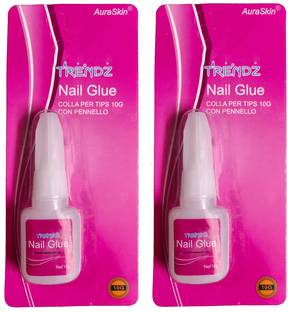 AuraSkin 2Pcs Suoer Strong Brush on Nail Glue for Acrylic Nails Fake Nails and Nail Art 20gm