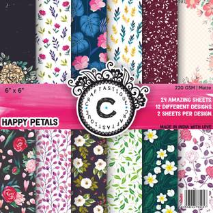 Craftastique Happy Petals Designer Paperpack 6 x 6 inches 250 gsm Craft paper