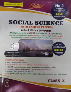 Golden Social Science For Class-10 A Book With A Difference Based On NCERT/CBSE Pattern For ( 2020-2021) Examination