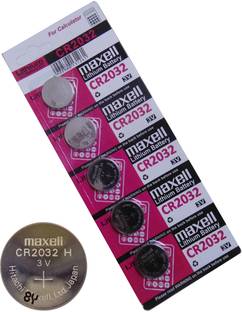e4u 3V CR2032 100% Authentic Hitachi Maxell Make Lithium Coin  + CR2032  Holder - 5 Pieces  Battery