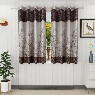 Panipat Textile Hub 152 cm (5 ft) पॉलिएस्टर खिड़की पर्दा (2  का पैक)