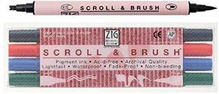 Zig ARTIST , STUDENT The ZIG Memory System Scroll and Brush Pens are versatile in use as they possess a notched scroll tip for calligraphy writing and a flexible brush tip for rubber stamping and brush lettering. Nib Sketch Pens