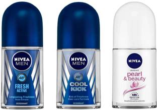 NIVEA FRESH ACTIVE , Deodorant Roll-on  -  For Men & Women