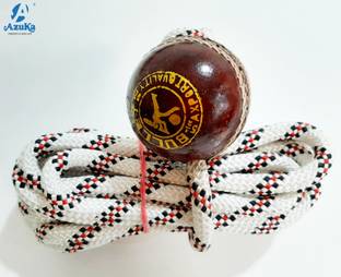 Owlix Leather Cricket Ball for Practice and Knocking Cricket Ball with Rope Standard Bail