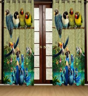 ARTSY HOME 214 cm (7 ft) पॉलिएस्टर दरवाज़ा पर्दा (2  का पैक)
