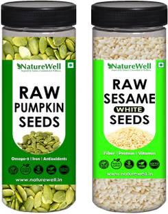 Naturewell Combo Pack of Pumpkin Seed 150 gram and White Sesame Seed 150 gram Pumpkin Seeds, White Til