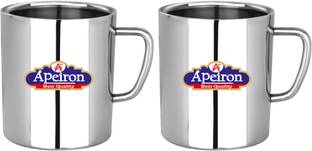 Apeiron Stainless Steel Tea & Coffee (Set of 2) Stainless Steel Coffee Mug