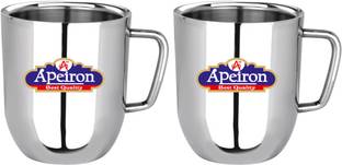 Apeiron Stainless Steel Tea & Coffee (Pack of 2) Stainless Steel Coffee Mug