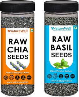 Naturewell Combo Pack of Chia Seed and Basil Seed Chia Seeds, Basil Seeds