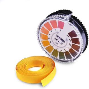 Divinext 0-14 5mtr/16.4ft Universal Ph Test Strips Test PH Paper Roll With Dispenser Merk Type pH Yellow Litmus Papers
