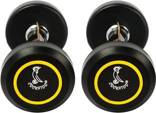 COCKATOO RUBBER COATED PROFESSIONAL ROUND DUMBBELLS 17.5KG Fixed Weight Dumbbell