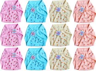V.B.K Baby Nappy (Langot), 12 Pcs, Hosiery Soft Cloth Material, Multicolor, 0-6 Months
