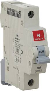 HAVELLS PVC Plastic 6A MCB SP B Curve-01 MCB