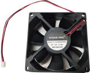 STONE-PRO 12V DC Fan 80X80X25MM Cabinet 3-Inch Square Cooling fan colore black Cooling Fan All in one ...