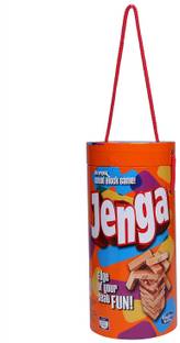 Hasbro Gaming Jenga Tube Pack Hardwood Blocks Stacking Tower Game for Kids Ages 6 and Up, 1 or More Players