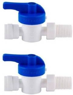 KRPLUS 1/4" Inch Plastic Inlet Valve for 1/4" RO Pipe Tubing suitable for all types of Domestic Water Purifiers (Pack of 2 Pcs.) Ball Valves