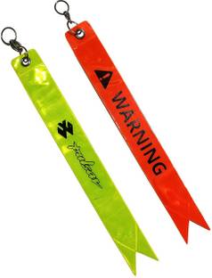 X-speed Safety Tag / Warning tag Fluorescent Reflector in Night Glow Like LED Light Fashion Modification Hanging Tie Ribbon Twin Key Chain