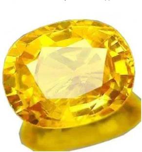 Aanya Jewels Yellow Sapphire Ceylon Mined Pookhraj/Pokhraj/Pukhraj Gemstone Certified 8.25 Ratti Sapphire Stone