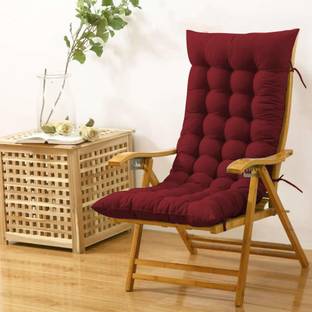 SAI BAZAAR Microfibre Chair Pad Pack of 1 Solid Long Chair Pad