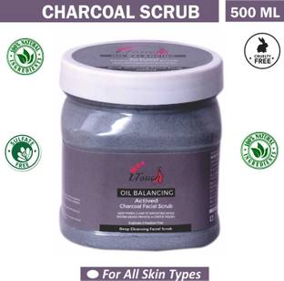 I TOUCH HERBAL ACTIVATED CHARCOAL SCRUB 500 ML FOR FACE AND BODY NO PARABEN NO SLS Scrub