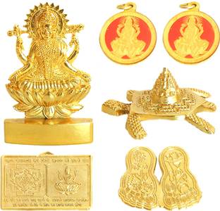 frackkon Shri Shree Dhan Laxmi Yantra KUBER for Goddess Bright Future Dhan Laxmi Yantra Locket of Wealth Energized Brass Yantra