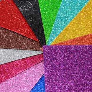KALBI Multicolor Art & Craft Glitter Foam Sheet Paper - A4 Size Set of 10 Sheets