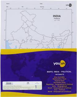NAVNEET Youva Loose Sheet Map (India Political - With States) 22x28 cm Ruled Regular 54 gsm Graph Paper