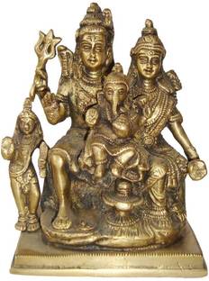 SBBCO Pittal Shiva Parvati Shiv Parivar Bholenath Shankar Ganesh Family Statue Murti डेकोरेटिव शोपीस  -  9 cm