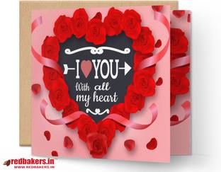 redbakers.in I Love You With all my Heart Greeting Card Greeting Card