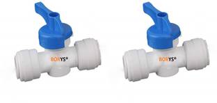 BORYS (Pack of 2)1/4"OD Tube Ball Valve/Manual Flushing Valve//Manual TDS Adjuster Quick Connect Fitting for RO Water Purifiers Ball Valves