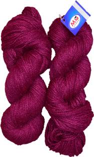 M.G Enterprise Rabit Excel Dark Magenta (200 gm) Wool Hank Hand knitting wool / Art Craft soft fingering crochet hook yarn, needle knitting yarn thread dyed