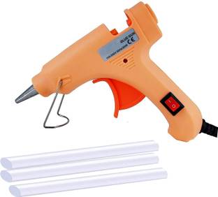 T Gum Fairsdeal - 20 watt Peach and orange/ with 03 glue sticks/ with on-off button/ with indicator/ with stand/ with high quality/ hot melt glue gun (7mm) Standard Temperature Corded Glue Gun