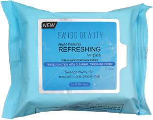 SWISS BEAUTY Daily Essentials Makeup Remover Cleansing Wet Wipes 25Pcs (Pack of 3) Makeup Remover