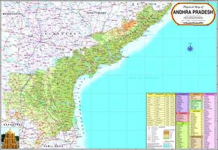 Andhra Physical Map Photographic Paper
