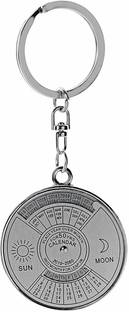 Relicon 50 Years Calendar Compass (Design-1) Silver Metal Keychain for Car Bike Men Women Keyring Key Chain