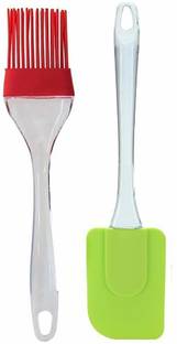 KitchenFest Multipurpose Silicone Spatula & Pastry Brush Set Special for Cake Mixer,Grilling, Tandoor, Cooking, Baking, Glazing,BBQ,Oil Brush for Kitchen Use Kitchen Tool Set