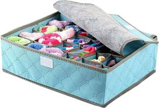 Mopslik 24 Grid Foldable Washable Non Woven Undergarment / Tie /Belt , Socks Organizer